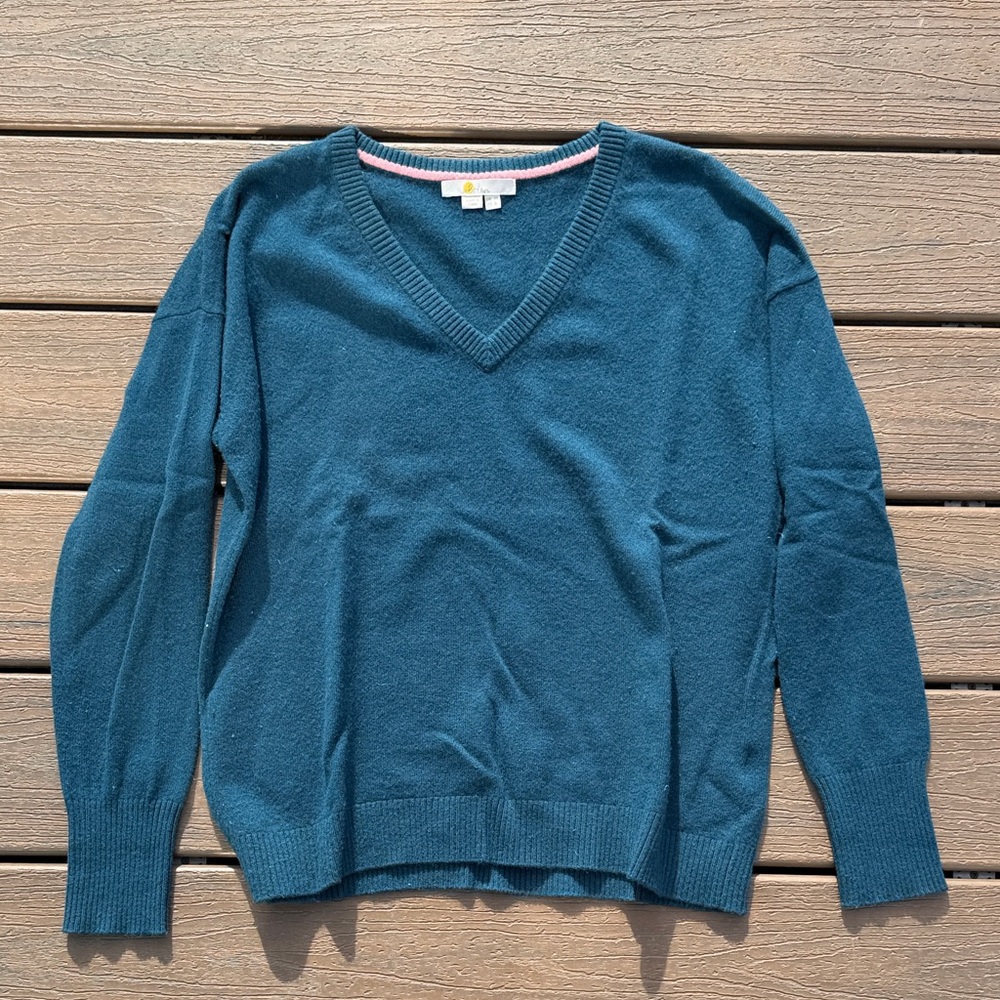 Boden Women's V-Neck Sweater in Teal